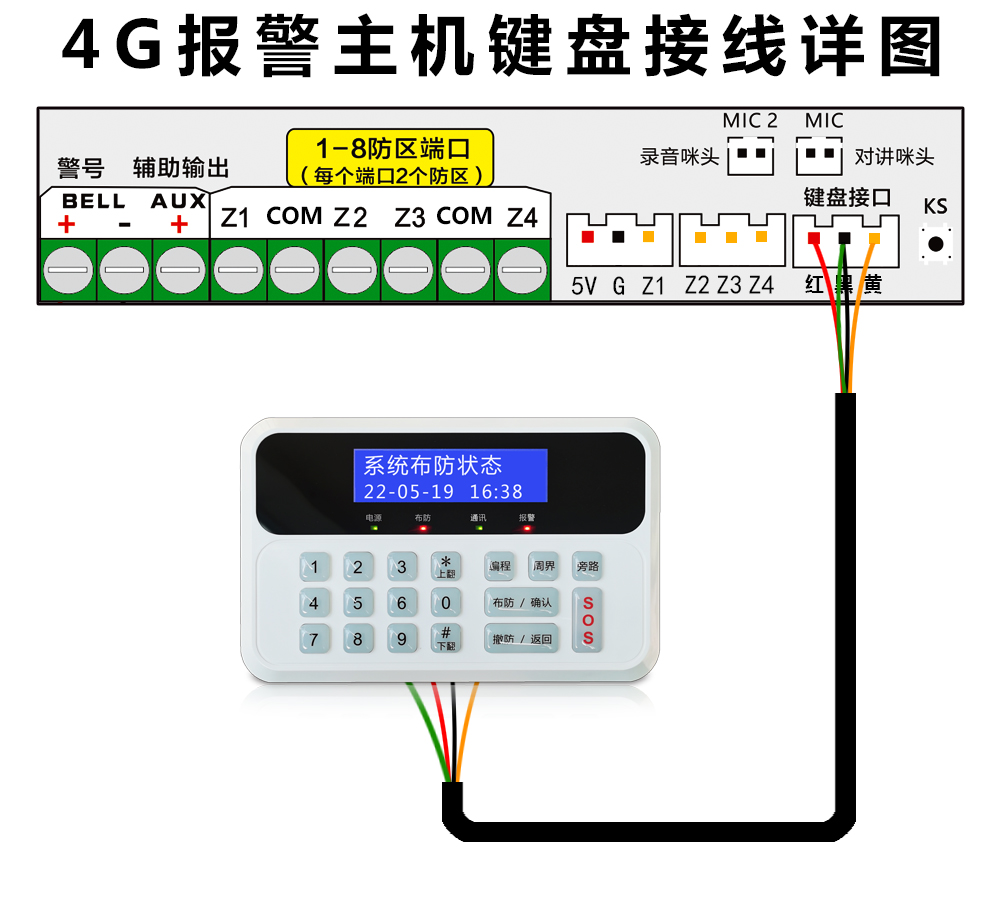 报警主机工作时防区电压变化