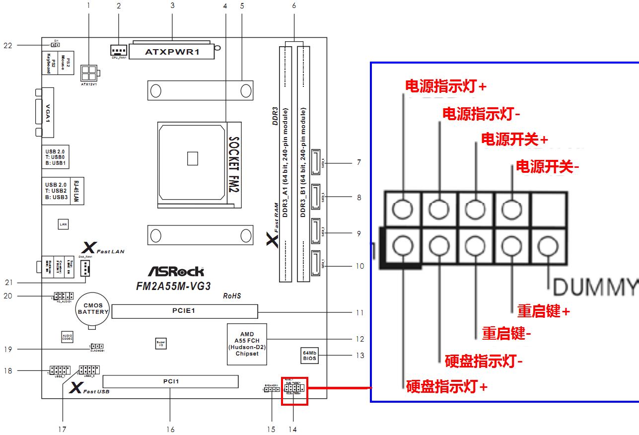 主机按键接线图