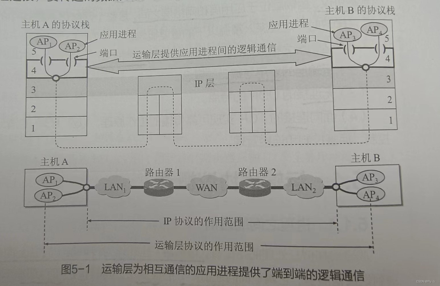层为主机之间提供逻辑通信
