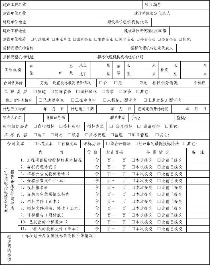 房地产项目备案说明